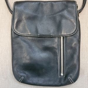Black leather crossbody bag